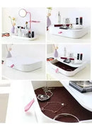 Organizador 2 en 1 de Maquillaje con Espejo Giratorio