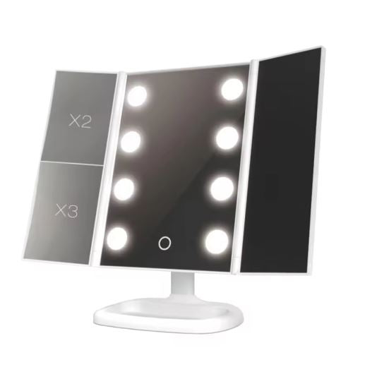 Espejo Maquillaje Plegable con Luz